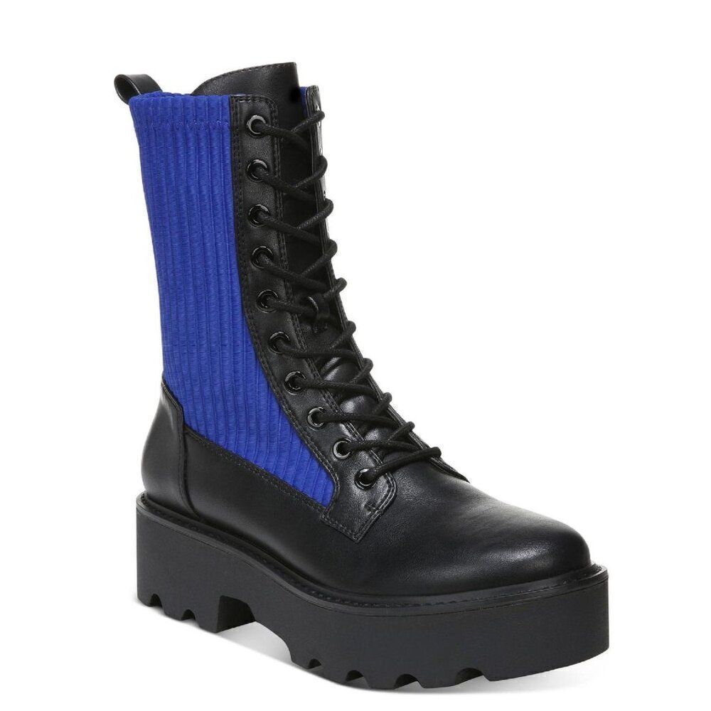 Bar III Womens Taryin Leather Lug sole Combat & Lace-up Boots